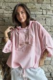 Rustic Nature Linen Blend Hippie Shake Hoodie Washed Sugar